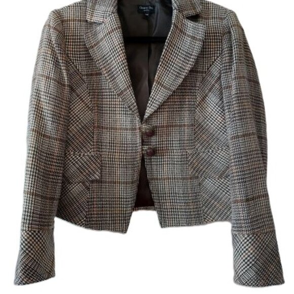 Cropped Blazer - Brown Tweed - Chapter One - Petite 10P - Picture 6 of 6